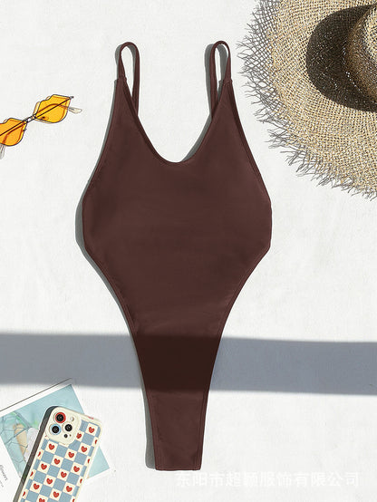 2024 new hot-selling backless one-piece swimsuit sexy slim swimsuit women's bikini foreign trade European and American beach wear