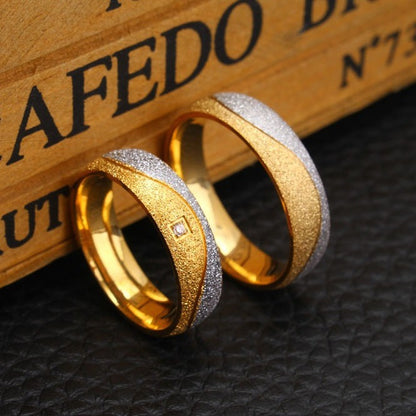 Wish Cross-border Hot Selling New Fashion Jewelry Korean Creative Ring Jewelry Titanium Steel Room Gold Couple Ring