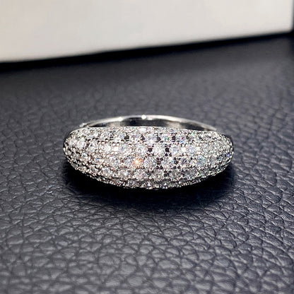 European and American Light Luxury Full Zirconia Ring for Women, High-End Dinner Hand Jewelry, Versatile, Exquisite and Fashionable Jewelry