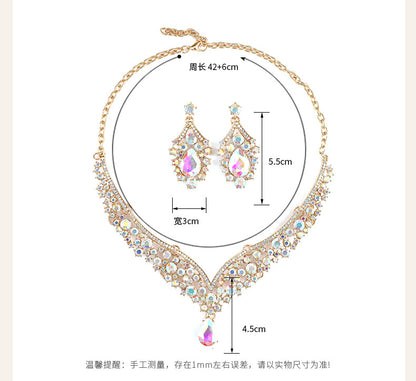 Cross-border foreign trade retro jewelry exaggerated necklace suit luxury crystal jewelry banquet dress accessories manufacturers direct supply