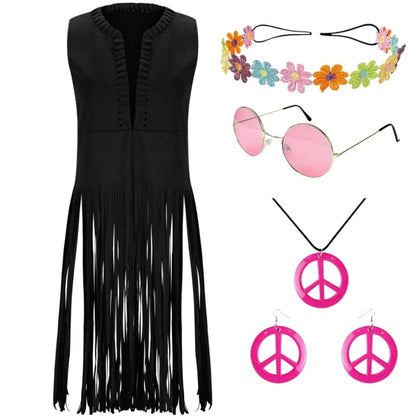 European and American Style 2025 Women's New Suede Tassel Vest Jacket Popular Sleeveless Mid-Length Vest for Outer Wear