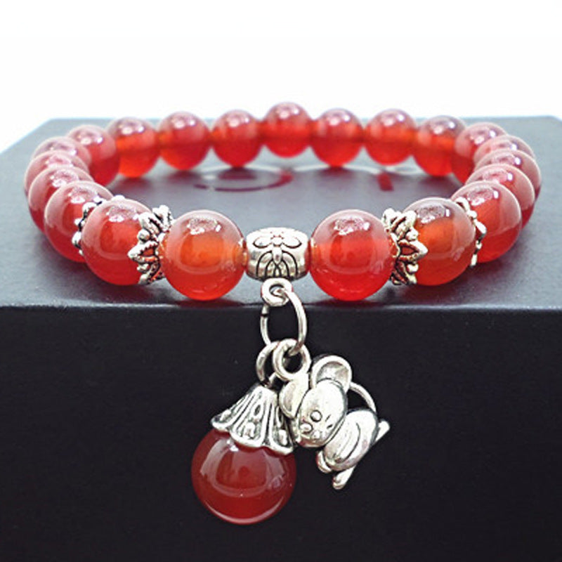 Red Agate Crystal Bracelet Women's Small Jewelry Bracelet Couple Jewelry Bracelet Jewelry Beaded Yiwu Small Commodity Jewelry