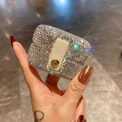 Diamond Luxury Jewelry Box, Exquisite Earrings, Earrings, Ring Box, Mini Portable Travel Storage Box, Cross-Border Hot Sale