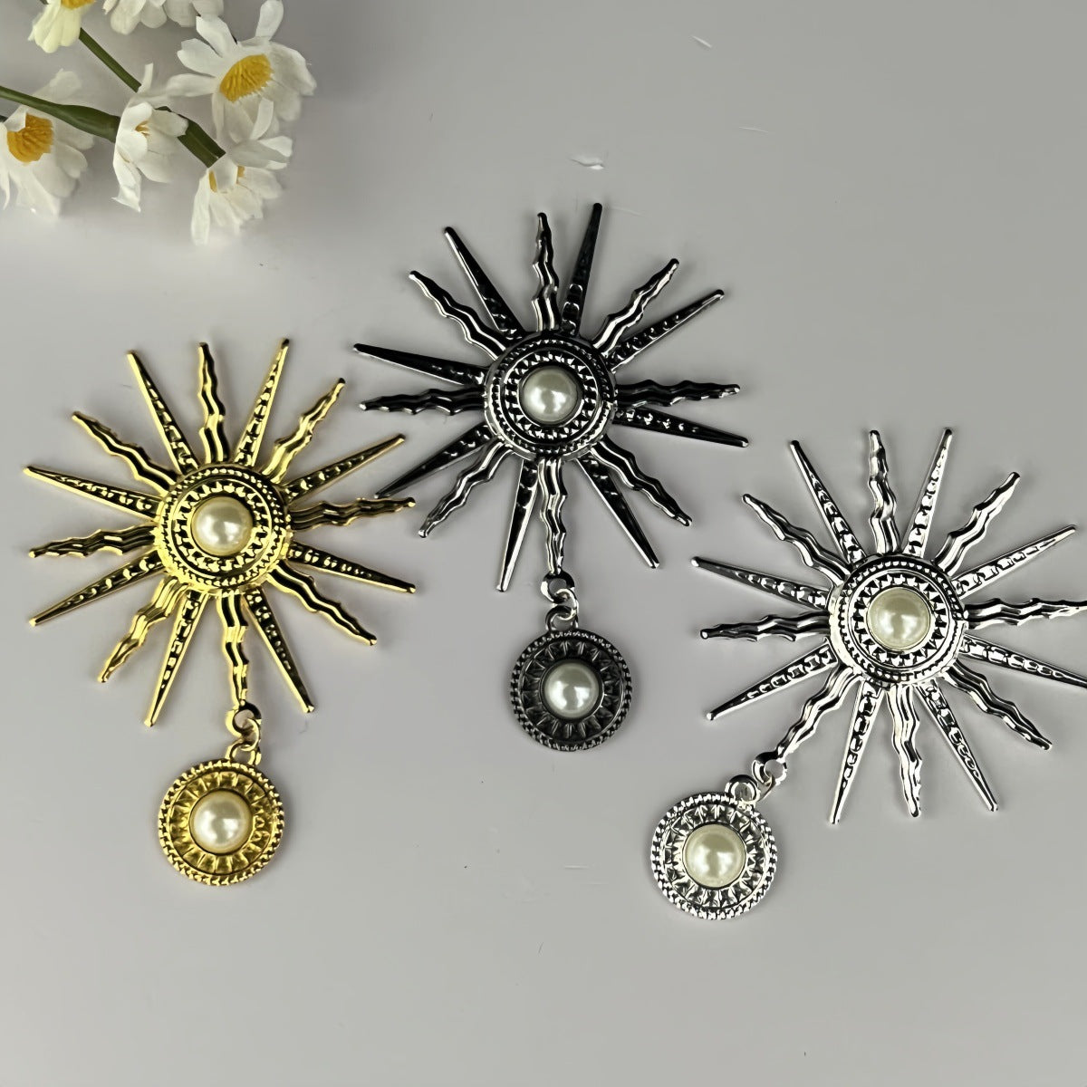 Pearl Sunflower DIY Jewelry Virgin Halo Baroque Lolita Dark Gothic Cos Headdress Style Accessories