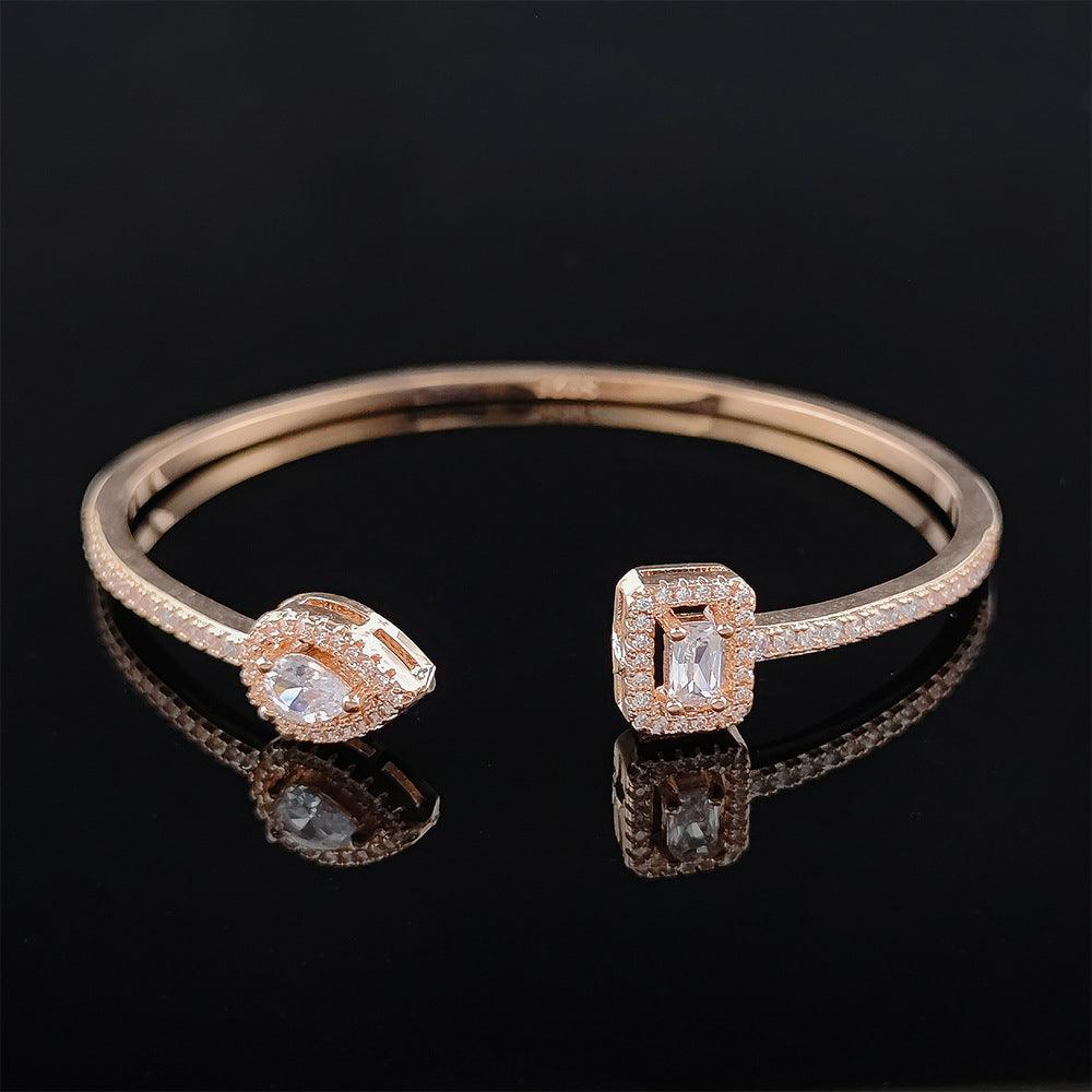 Cross Border jewelry Set Long Zircon Earrings Ring Necklace Jewelry Four Piece Set Hot Sale J6177