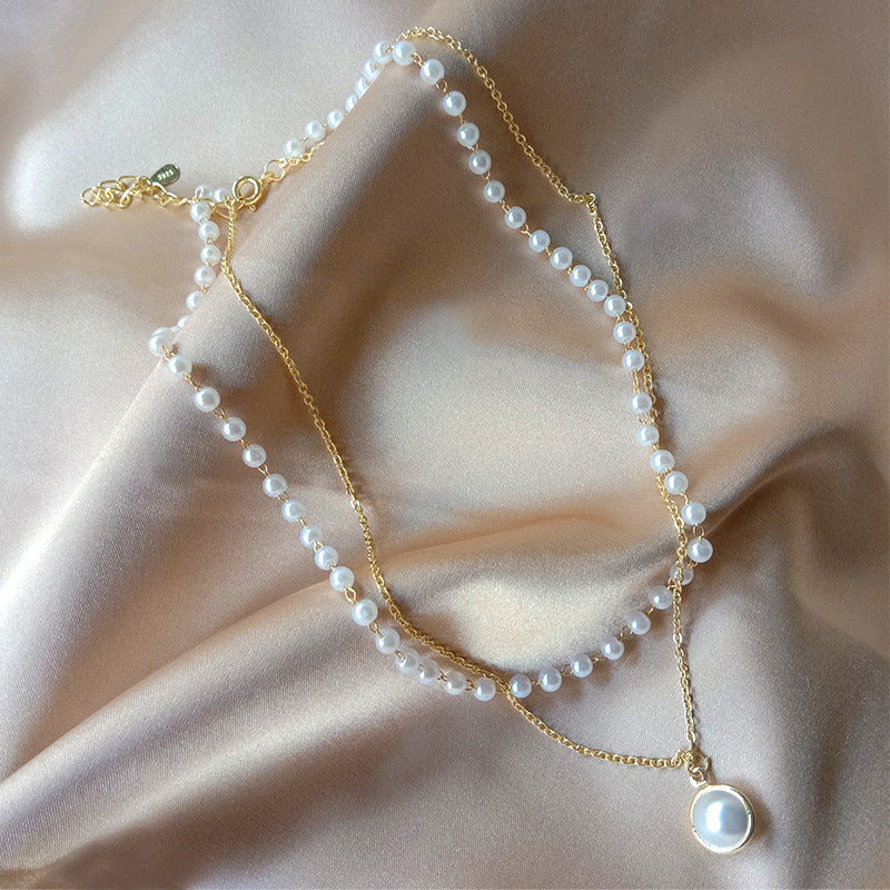 Sweet personality simple natural Joker imitation pearl necklace pearl necklace ladies necklace jewelry wholesale supply