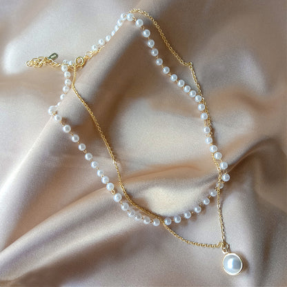 Sweet personality simple natural Joker imitation pearl necklace pearl necklace ladies necklace jewelry wholesale supply