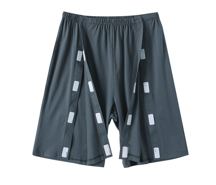 Summer patient care clothing easy to put on and take off hospital gown short sleeve cotton middle-aged and elderly medical clothing fracture clothing wholesale