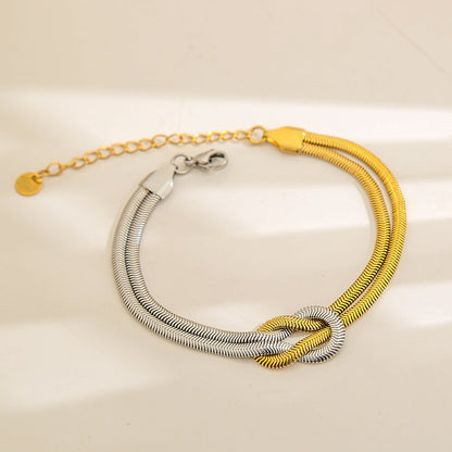 European and American Cross-Border Jewelry Twist Bracelet Niche Design Winding Snake Bone Chain Bracelet Simple Buckle Knot