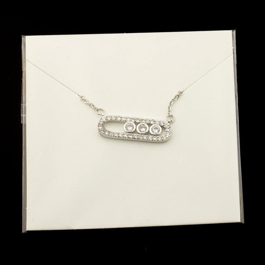 Factory direct Korean creative simple charming zircon two-color necklace jewelry Joker three-color optional