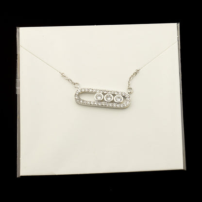 Factory direct Korean creative simple charming zircon two-color necklace jewelry Joker three-color optional