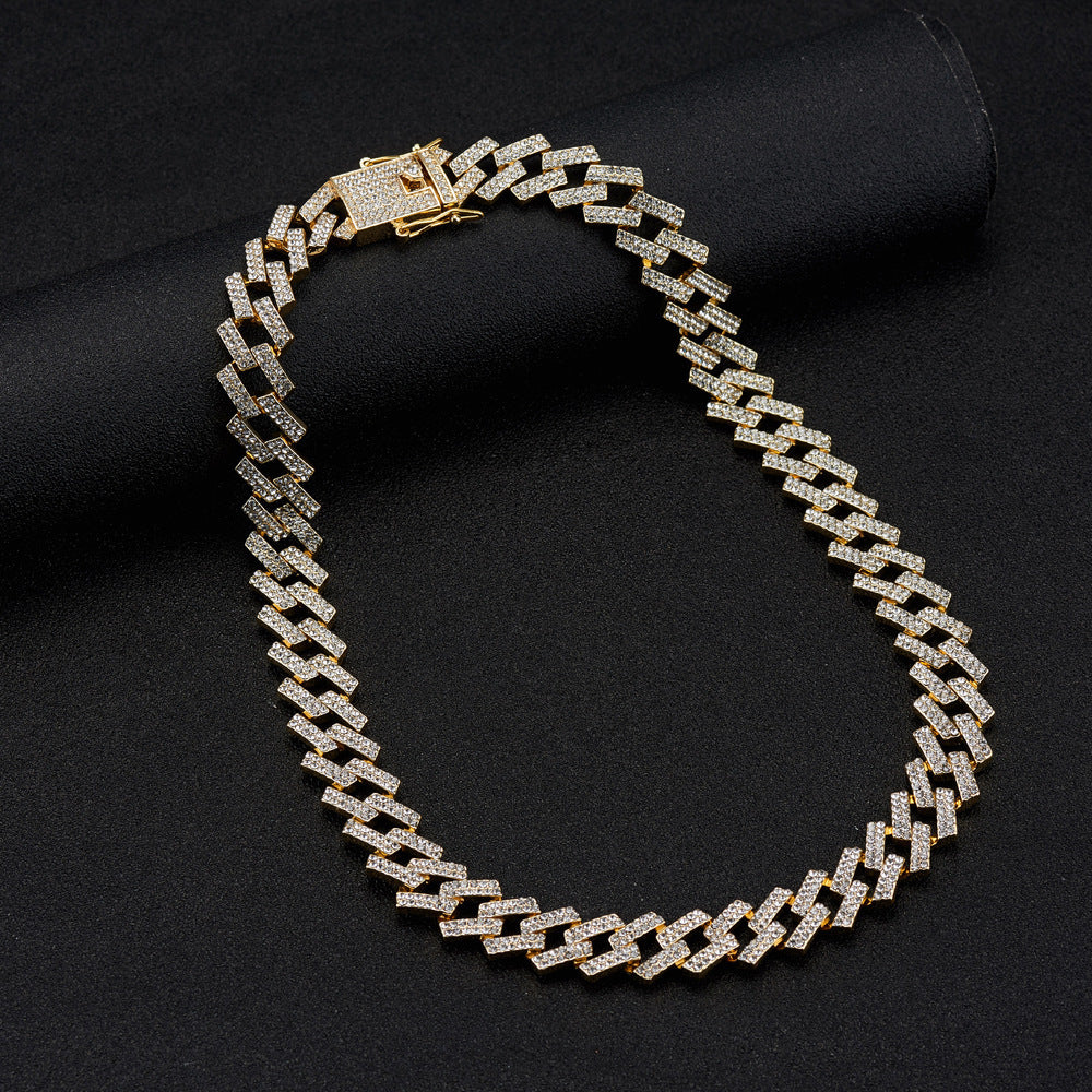 Popular Jewelry Rock Sugar Chain Children's European and American New Zircon Cuban Chain Hip Hop Jewelry Internet Celebrity Same Style Clothing Accessories