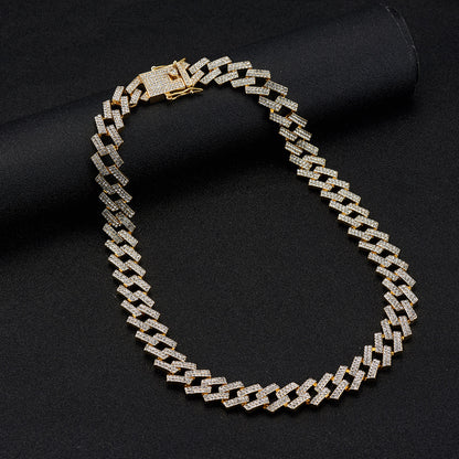 Popular Jewelry Rock Sugar Chain Children's European and American New Zircon Cuban Chain Hip Hop Jewelry Internet Celebrity Same Style Clothing Accessories