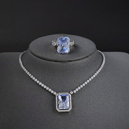 Amazon Cross-border Rectangular Classic Jewelry suit Combination Female Niche European and American x7198-r5797