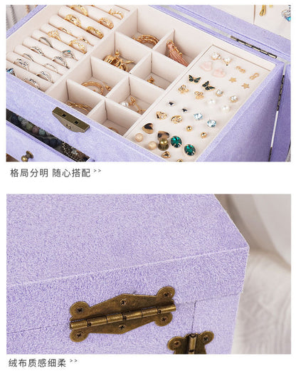 Storage Jewelry Box 2025 New High-End Multi-Layered High-End Necklace Ring Bracelet Large-Capacity Jewelry Box