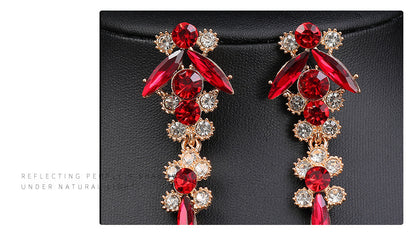 Europe and the United States Hot Jewelry Cross-border Supply Bridal Necklace suit Fashion High-end Crystal Wedding Dress Banquet Dress Jewelry