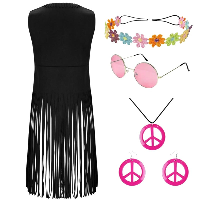 European and American Style 2025 Women's New Suede Tassel Vest Jacket Popular Sleeveless Mid-Length Vest for Outer Wear