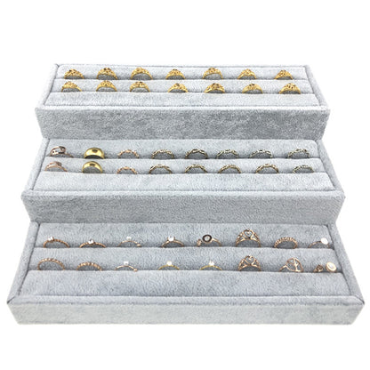 Ice Flower Velvet Jewelry Box Display Plate Ring Bracelet Trapezoidal Jewelry Display Stand Gold and Silver Jewelry Props