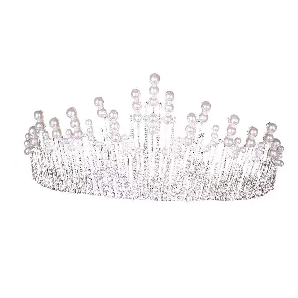 Bridal Crown Headpiece Wedding Dress Hair Accessories Pearl Crown Accessories Princess Headband Jewelry Wedding Essentials Crystal