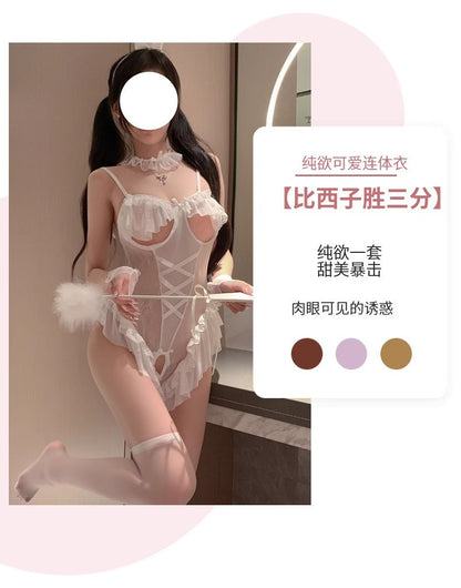 Small Chest Sex Lingerie Sexy Non-take-off Bunny Cute Pure Desire qqny2025 New Flirting Uniform Tempting Dress
