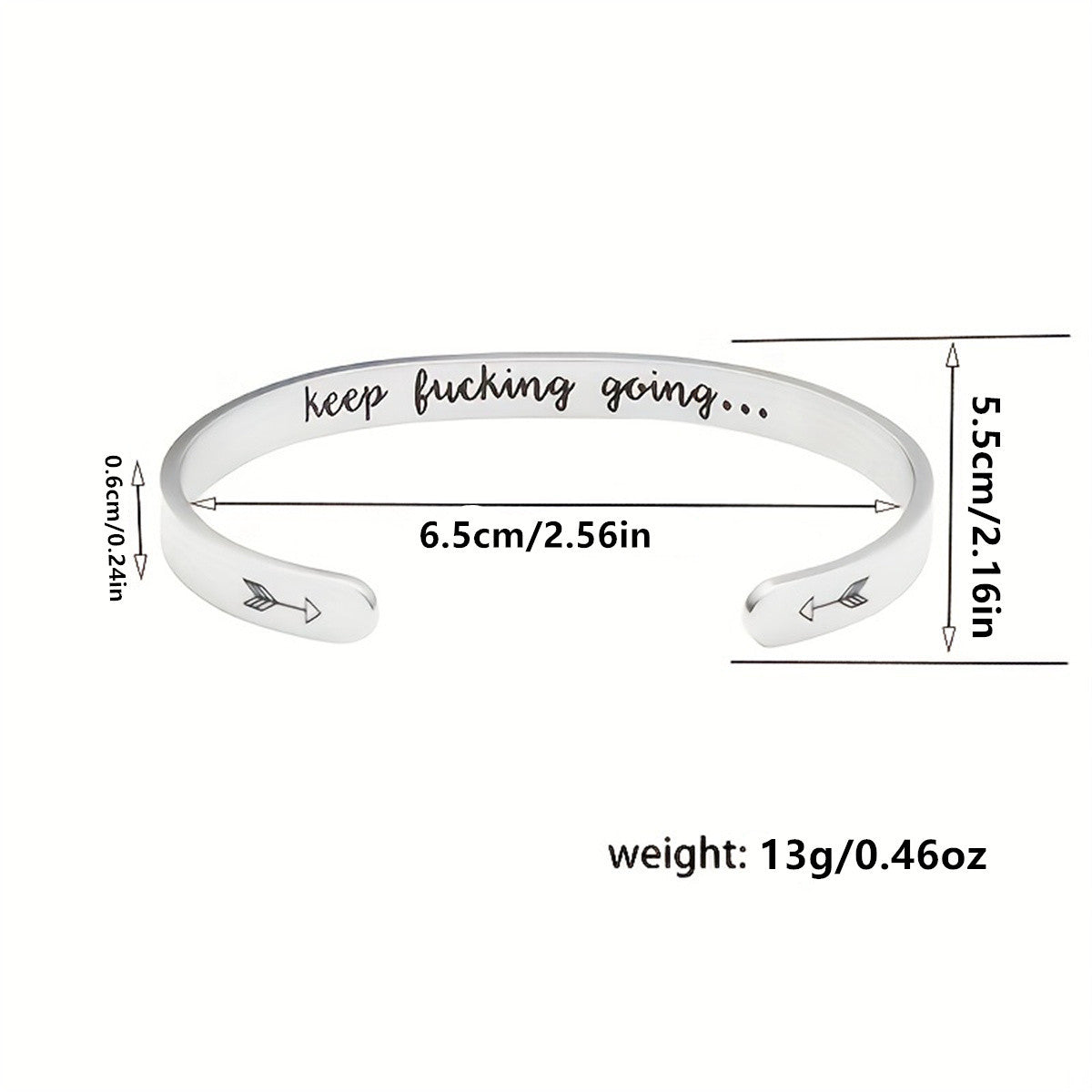 Amazon Cross-Border Best-Selling Stainless Steel C-Shaped Inspiration Bracelet Adjustable Size Jewelry Wholesale in Stock