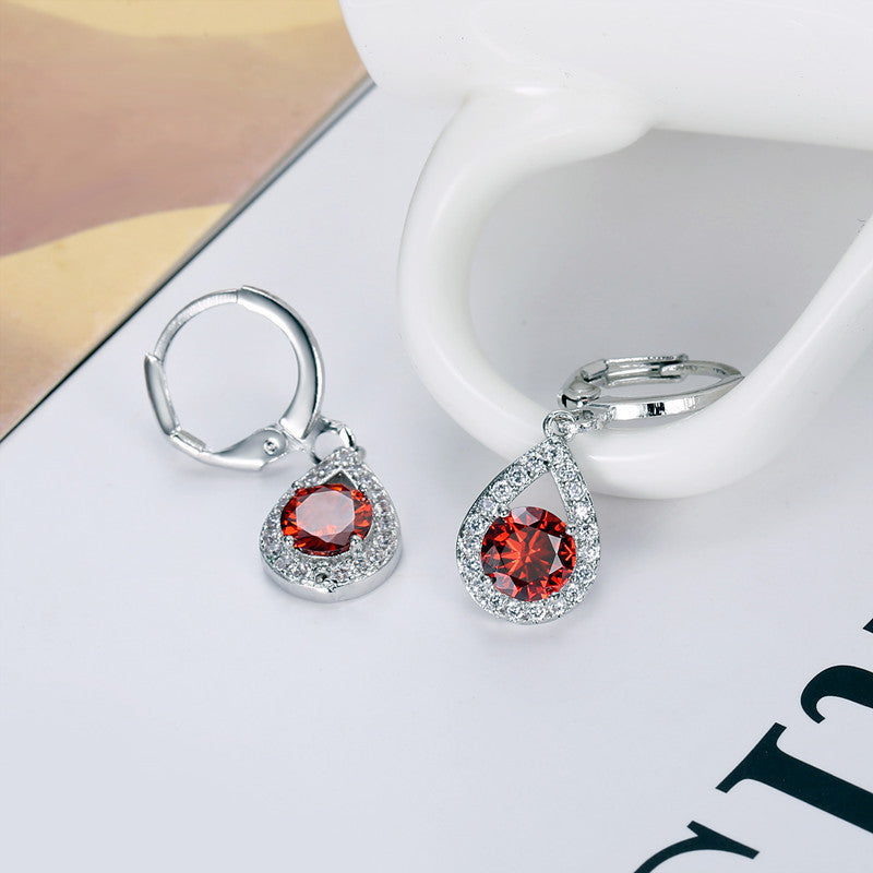 Cross-border ins trendy line jewelry suit angel tears water drop necklace earrings literary female zircon jewelry suit
