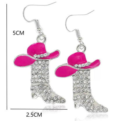 European and American personality niche western boots earrings diamond pendant earrings Joker ladies earrings jewelry wholesale 166
