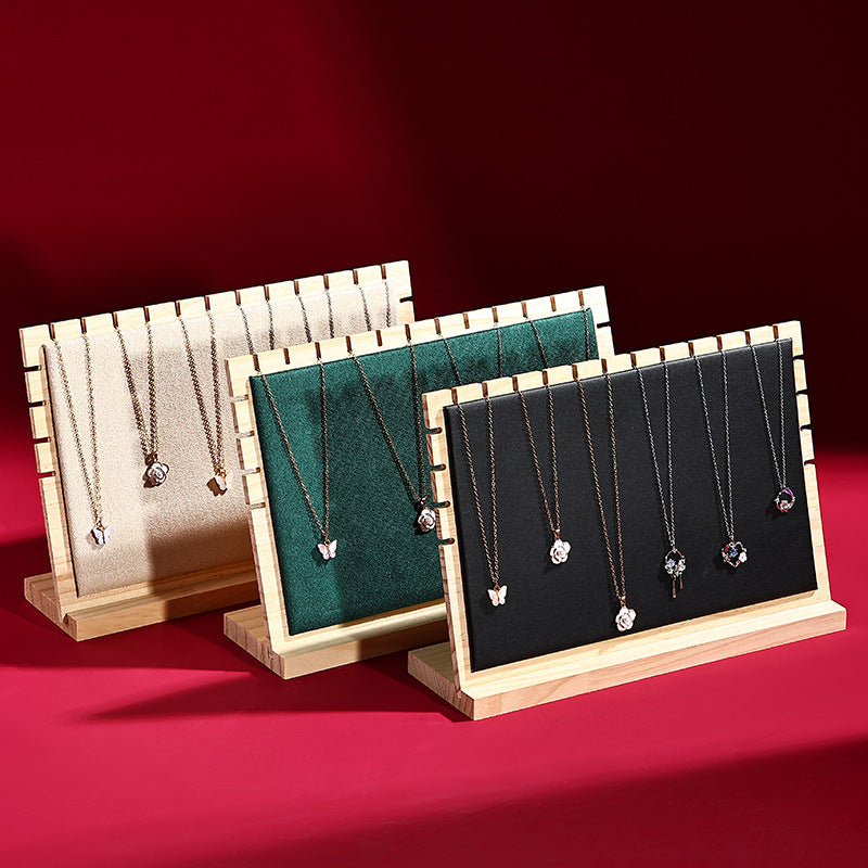 Solid Wood Jewelry Display Stand, Detachable Jewelry Pendant Storage Board, Large Capacity Display Rack for Stalls, Jewelry Store Live Streaming
