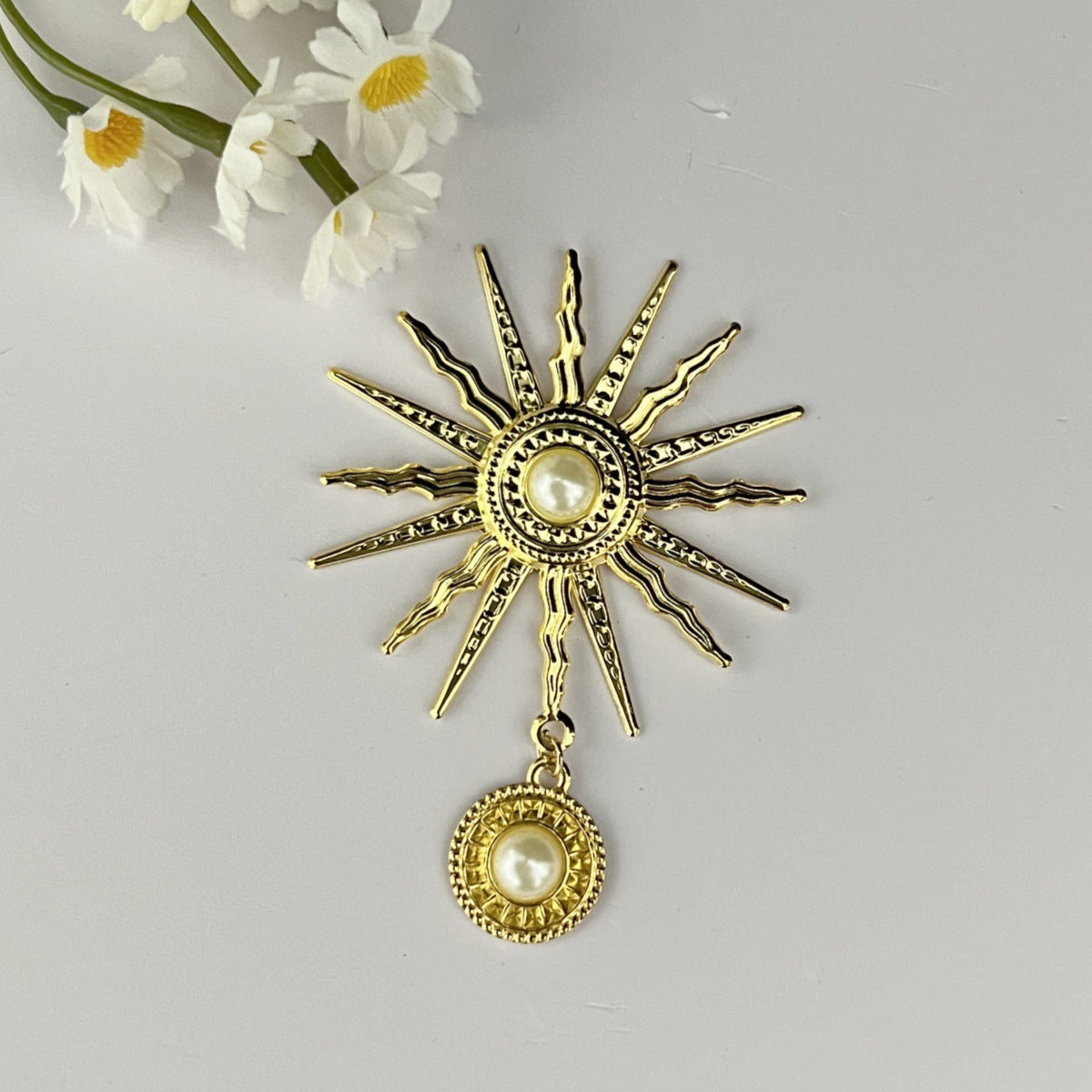 Pearl Sunflower DIY Jewelry Virgin Halo Baroque Lolita Dark Gothic Cos Headdress Style Accessories
