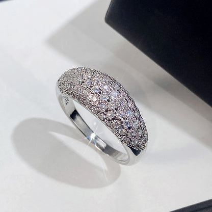 European and American Light Luxury Full Zirconia Ring for Women, High-End Dinner Hand Jewelry, Versatile, Exquisite and Fashionable Jewelry