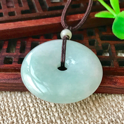 Jade Pendant with Natural Jadeite, Peaceful Buckle, Guanyin Jade Buddha, Burmese Jade Jewelry Factory Wholesale S2091518