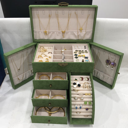 Storage Jewelry Box 2025 New High-End Multi-Layered High-End Necklace Ring Bracelet Large-Capacity Jewelry Box
