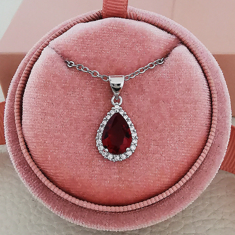 Foreign trade e-commerce Dubai jewelry water drop pear-shaped earrings necklace colorful zircon ear two-piece e5620 x711