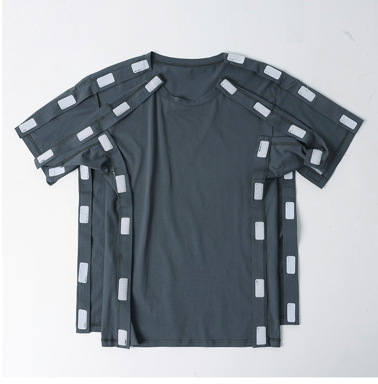 Summer patient care clothing easy to put on and take off hospital gown short sleeve cotton middle-aged and elderly medical clothing fracture clothing wholesale