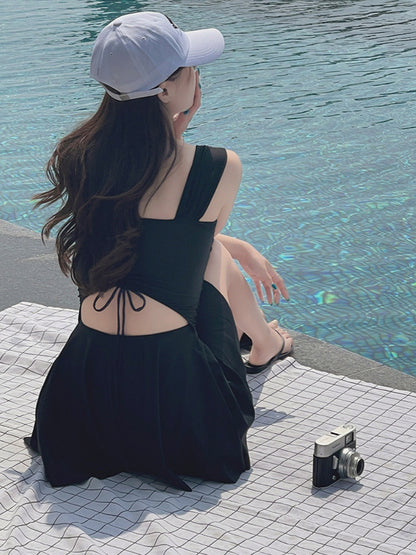 2025 New Swimsuit for Women, Conservative Belly-Covering, Slimming Look and Gathering Girl's High-End Hot Spring Anti-Exposure Swimsuit