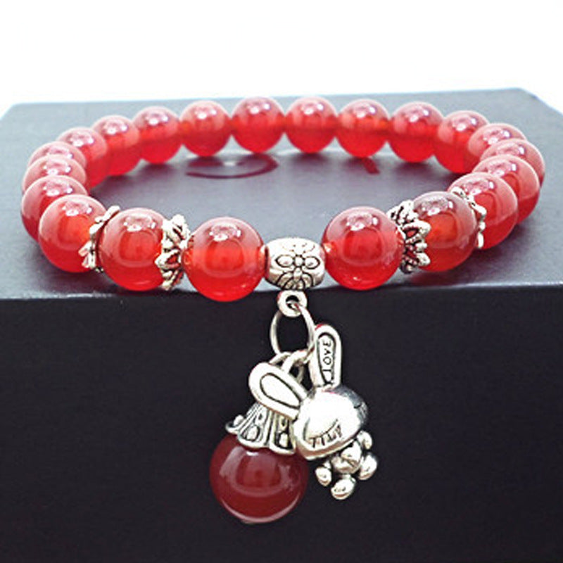 Red Agate Crystal Bracelet Women's Small Jewelry Bracelet Couple Jewelry Bracelet Jewelry Beaded Yiwu Small Commodity Jewelry