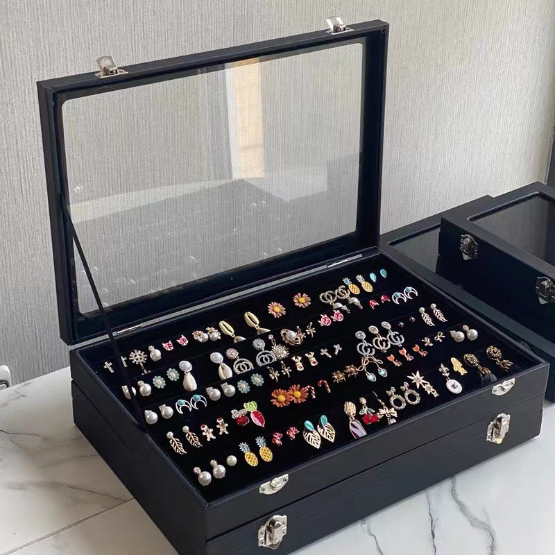 Ear Clip Ear Wire Jewelry Box Large Capacity Ring Necklace Bracelet Display Stand Ear Ring Ear Stud Earrings Storage Box