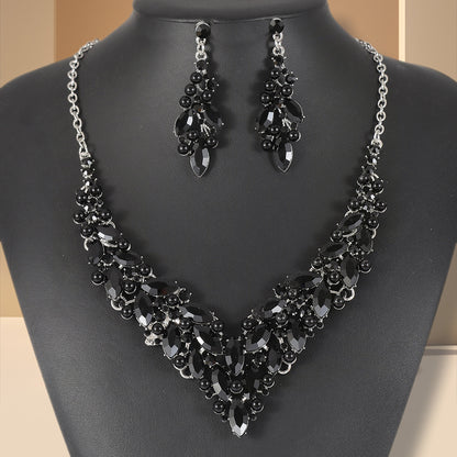 European and American Cross-Border Necklace, Earrings, Jewelry Set, Bridal Banquet Dress Accessories, Fashionable Women's Jewelry, Light Luxury Style