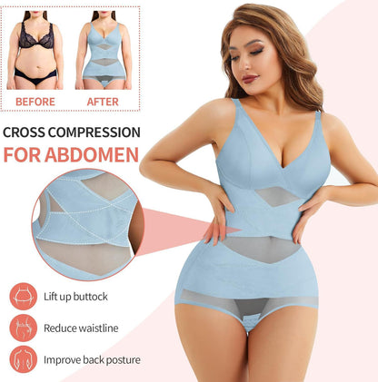Hot Selling Body Shaping One-Body Shaping One-Body Shaping Sling V-Neck Cup Mesh Waist Plastic Breathable Sports Body Shaping One-Body Shaping One-Body Shaping