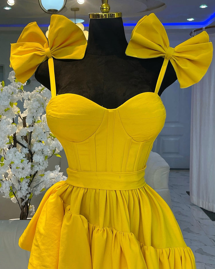 Cross-border source fashion waist sling strap bow sexy dress African women's clothing