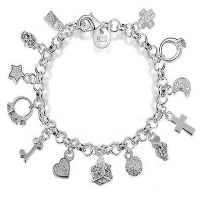 Foreign trade jewelry silver-plated 13 hanging bracelet trembles small red book net red with in stock wholesale bracelet