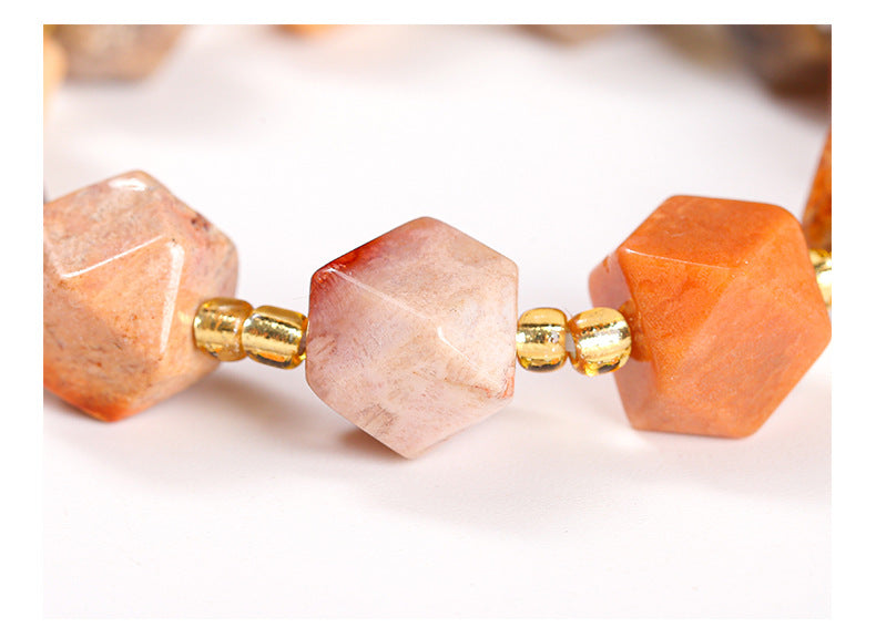 Jingdong Jewelry Natural Coral Jade Six-point Star Bracelet Personality Fashion Men's and Women's Single Circle Bracelet Wholesale