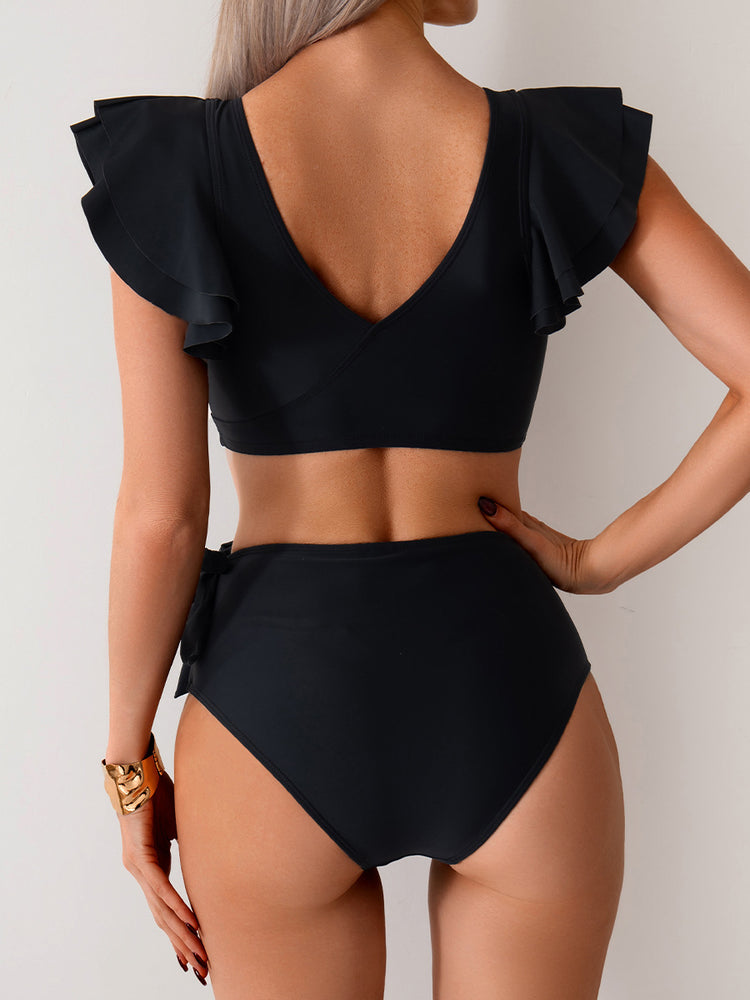 Amazon 2025 new bikini split swimsuit women Europe and the United States cross-border high waist swimming trunks bikini swimsuit wholesale