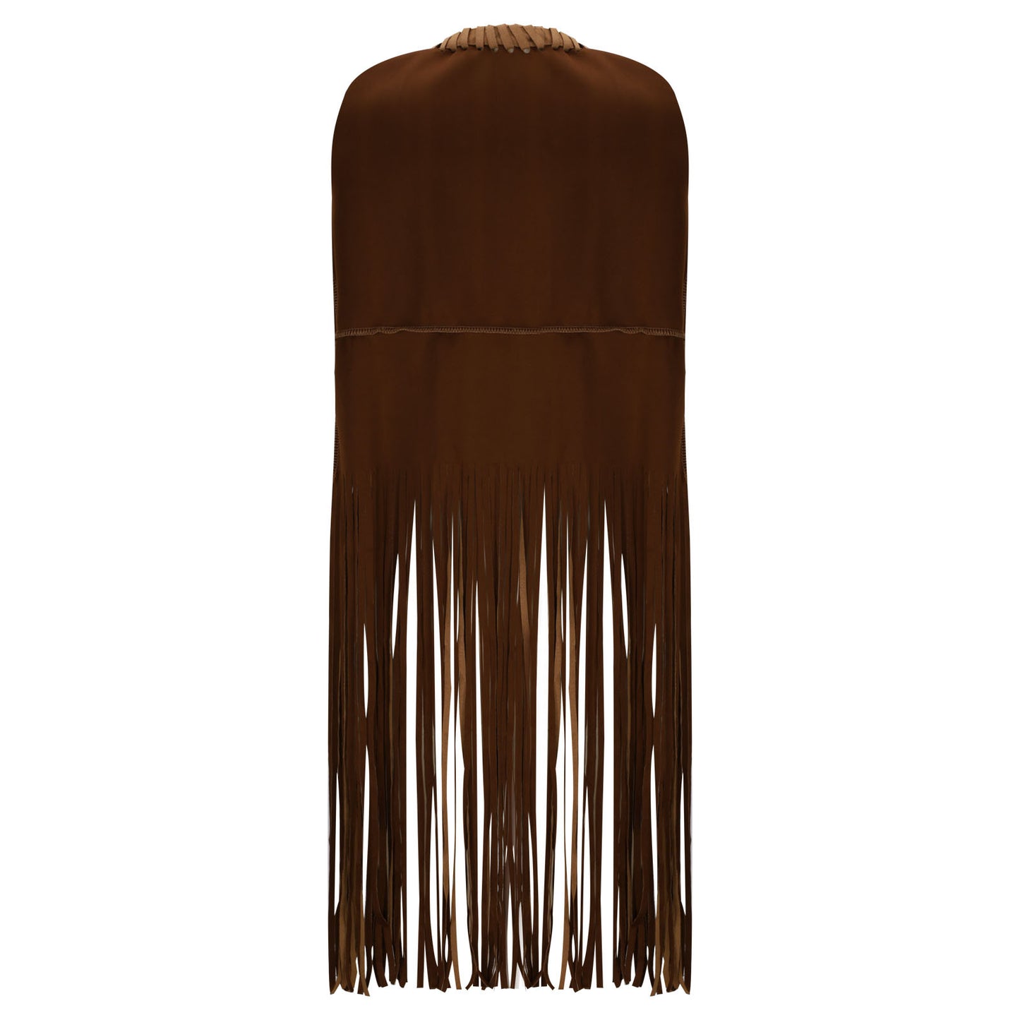 European and American Style 2025 Women's New Suede Tassel Vest Jacket Popular Sleeveless Mid-Length Vest for Outer Wear