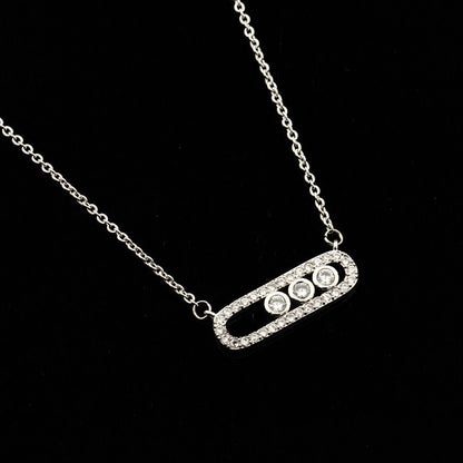 Factory direct Korean creative simple charming zircon two-color necklace jewelry Joker three-color optional