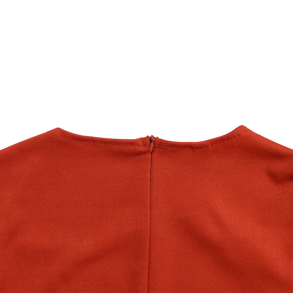D3168 European and American Clothing Summer Office Dress Three-Quarter Sleeve Pleated Strap Professional Large Size African Dress