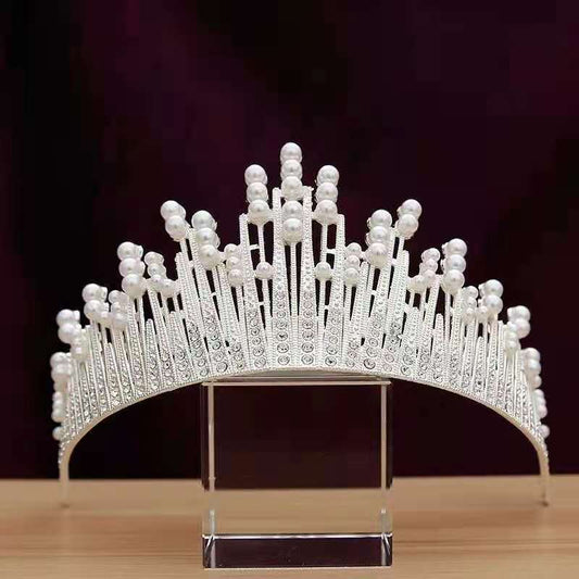 Bridal Crown Headpiece Wedding Dress Hair Accessories Pearl Crown Accessories Princess Headband Jewelry Wedding Essentials Crystal