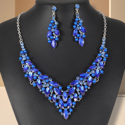 European and American Cross-Border Necklace, Earrings, Jewelry Set, Bridal Banquet Dress Accessories, Fashionable Women's Jewelry, Light Luxury Style
