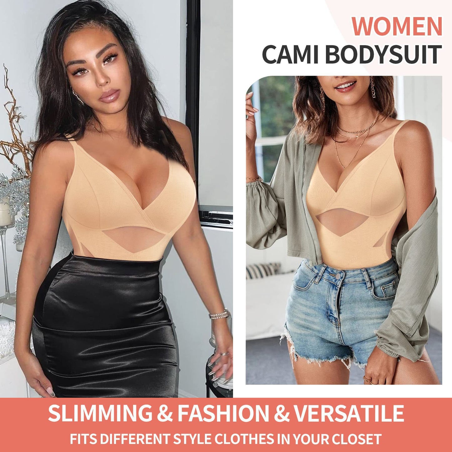 Hot Selling Body Shaping One-Body Shaping One-Body Shaping Sling V-Neck Cup Mesh Waist Plastic Breathable Sports Body Shaping One-Body Shaping One-Body Shaping