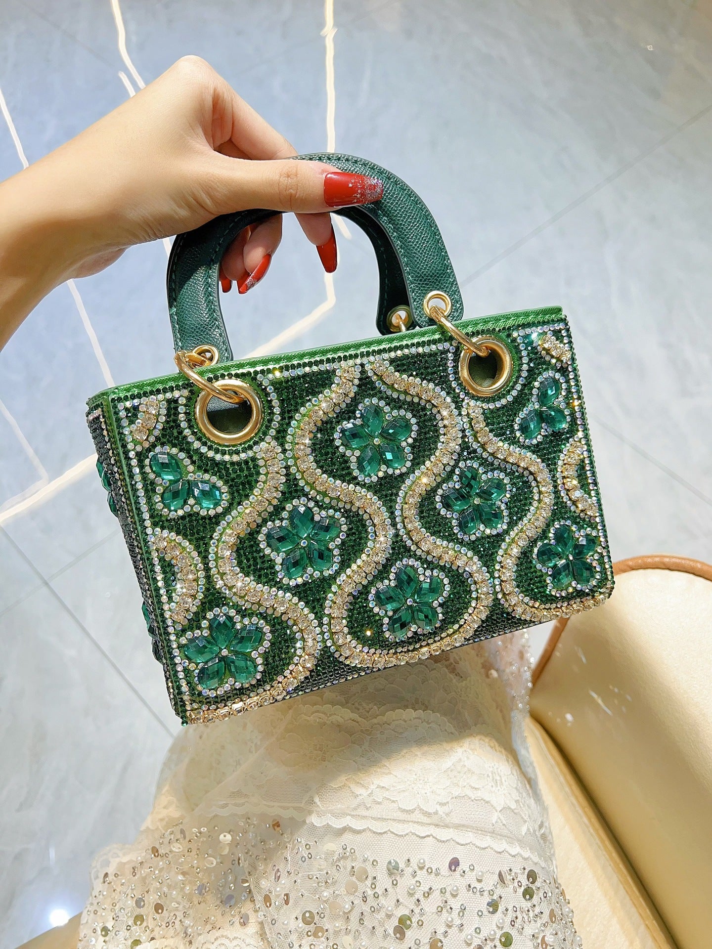 New Cross-border Light Luxury Celebrity Handbag Small Handbag Shoulder Crossbody Evening Bag High-quality Large-capacity Women's Bag
